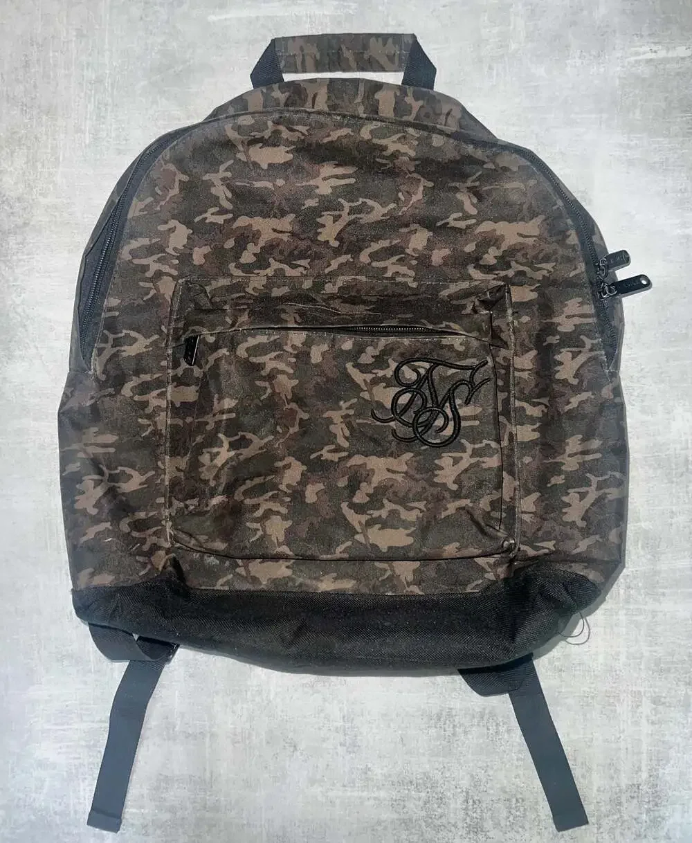 SikSilk Camo Print Unisex Everyday Backpack with Black Logo Detail